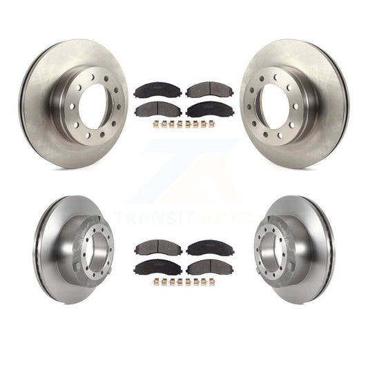Brake Rotor And Semi-Metallic Pad Front Rear Kit For Ford F-450 Super Duty F-550