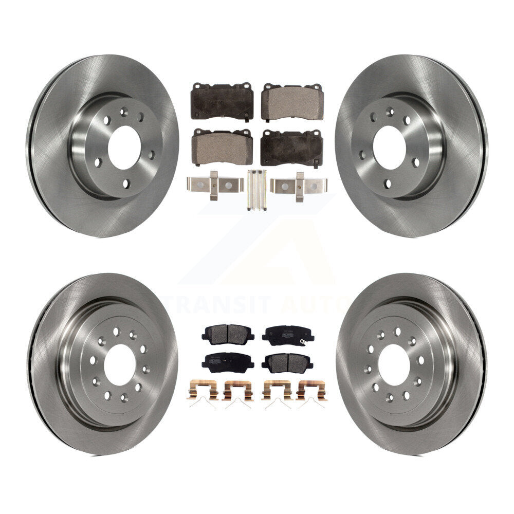Disc Brake Rotor And Semi-Metallic Pad Front Rear Kit For 2019 Cadillac ATS Base