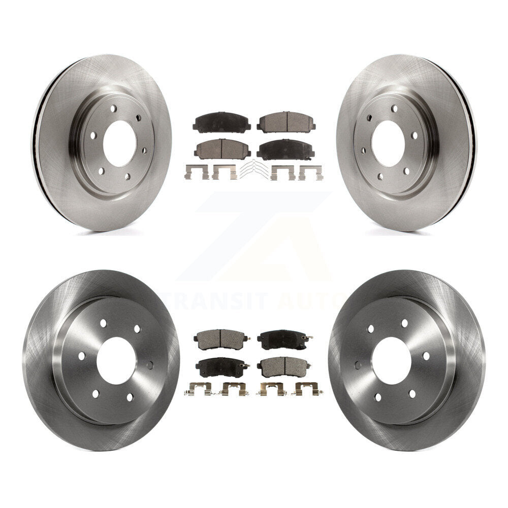 Brake Rotors Semi-Metallic Pad Front Rear Kit For Nissan Armada With Solid Rotor