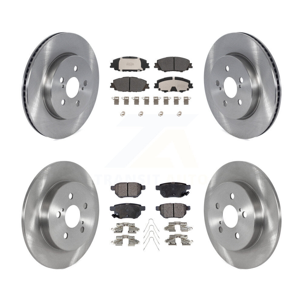 Disc Brake Rotor & Semi-Metallic Pad Front Rear Kit For 2019 Toyota Corolla 2.0L