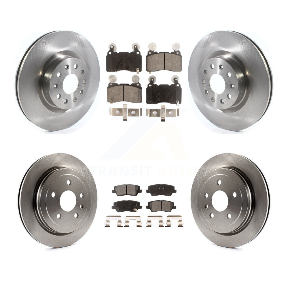 Disc Brake Rotors And Semi-Metallic Pads Front Rear Kit For Cadillac CTS