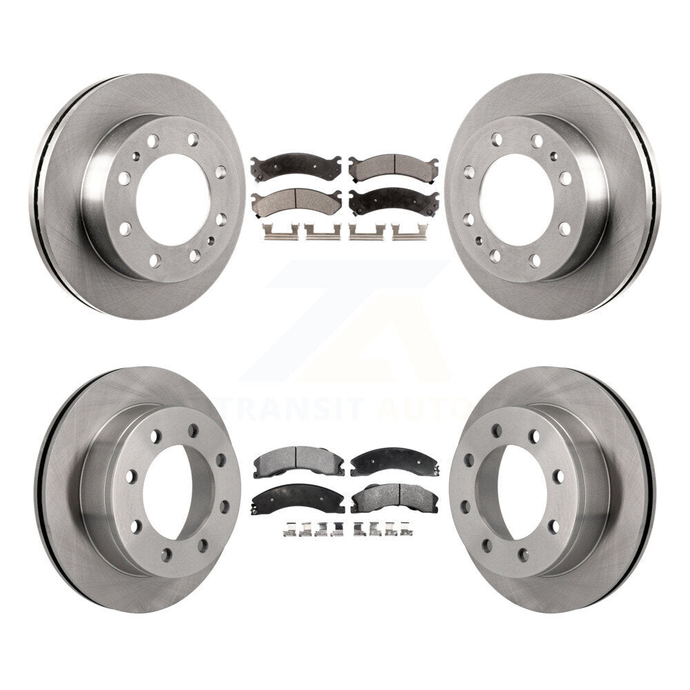 Disc Brake Rotor And Semi-Metallic Pad Front Rear Kit For Chevrolet Express 4500