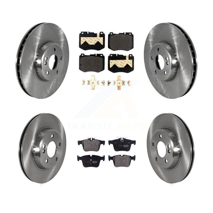 Brake Rotor & Semi-Metallic Pad Front Rear Kit For Mercedes-Benz C300 C400 C350e
