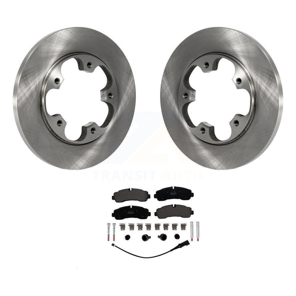 Brake Rotors & Semi-Metallic Pad Rear Kit For Ford Transit-350 With 5 Lug Wheels