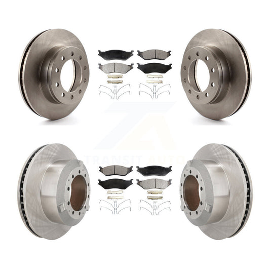 Brake Rotor And Semi-Metallic Pad Front Rear Kit For Ford F-450 Super Duty F-550