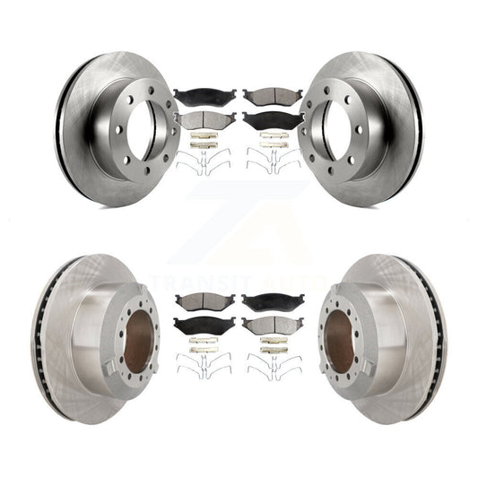 Disc Brake Rotors And Semi-Metallic Pad Front Rear Kit For Ford F-450 Super Duty