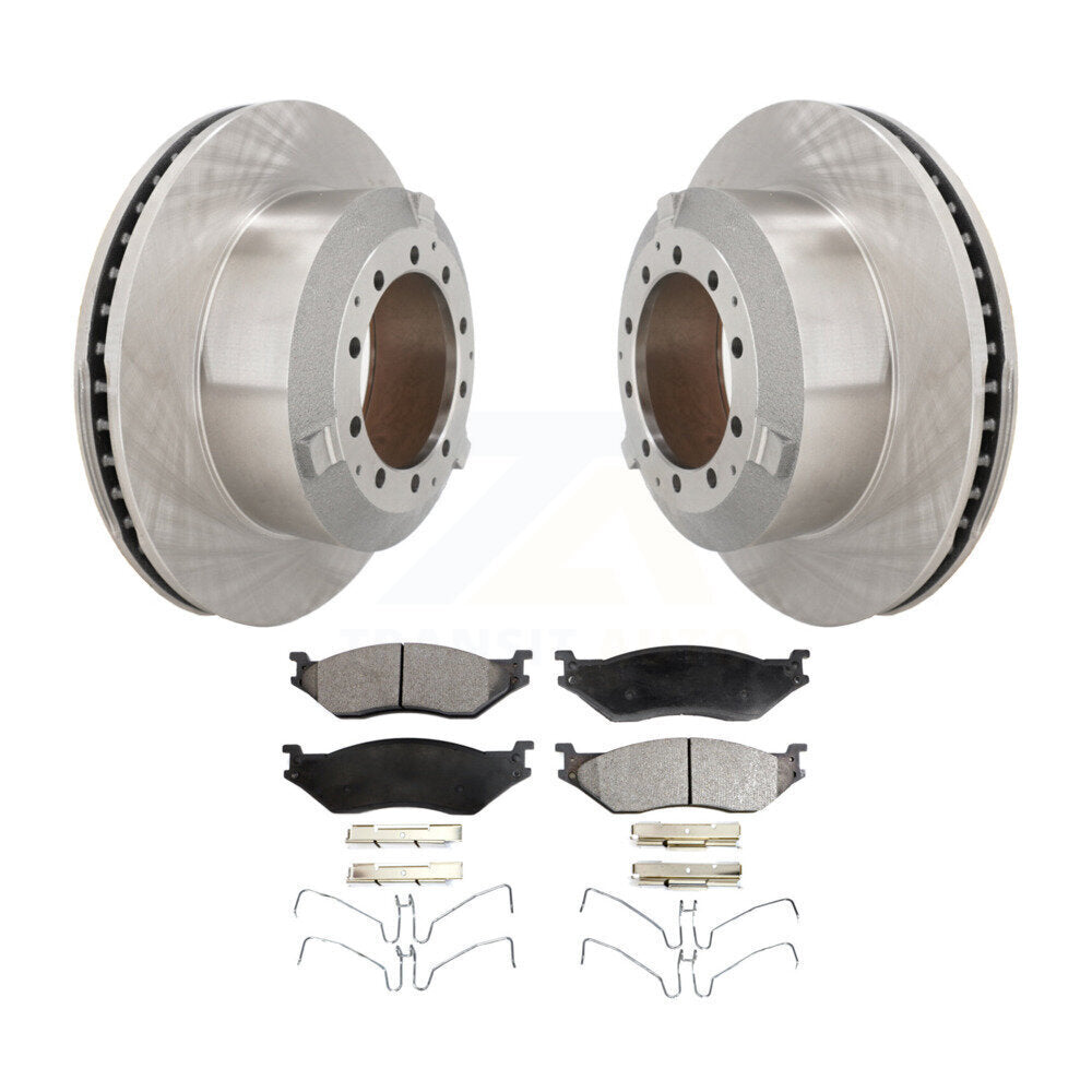 Brake Rotor Semi-Metallic Pad Rear Kit For Ford F-450 Super Duty F-550 TerraStar