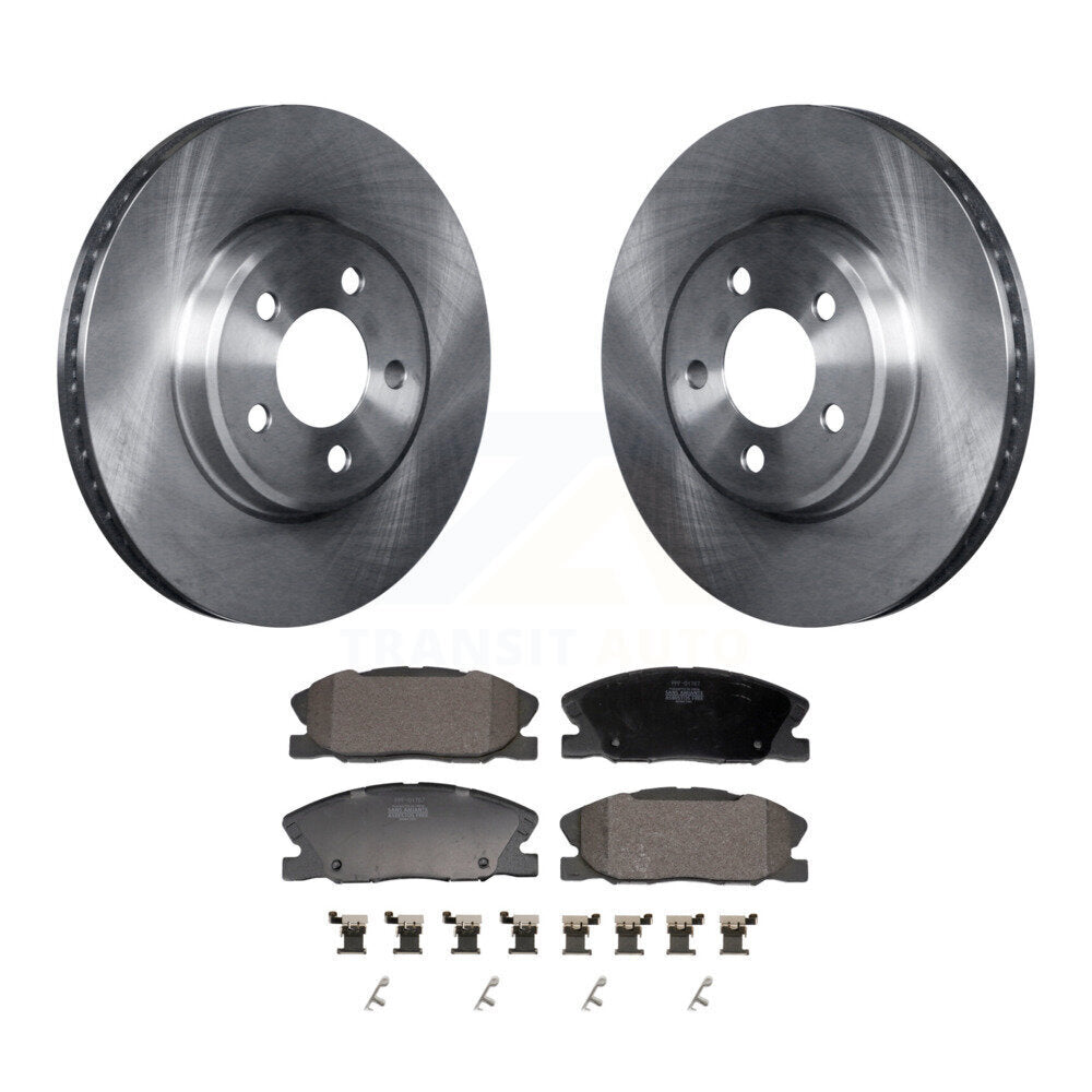 Brake Rotor And Semi-Metallic Pad Front Kit For 2014 Dodge Charger RWD with 3.6L