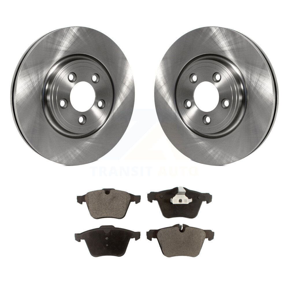 Disc Brake Rotors And Semi-Metallic Pads Front Kit For 2010 Jaguar XF Premium