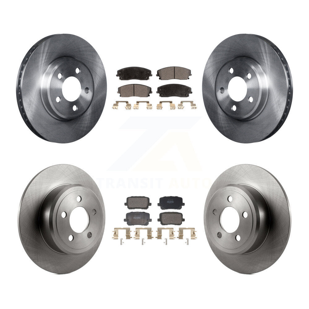 Brake Rotors Semi-Metallic Pad Front Rear Kit For 14 Dodge Charger RWD with 3.6L