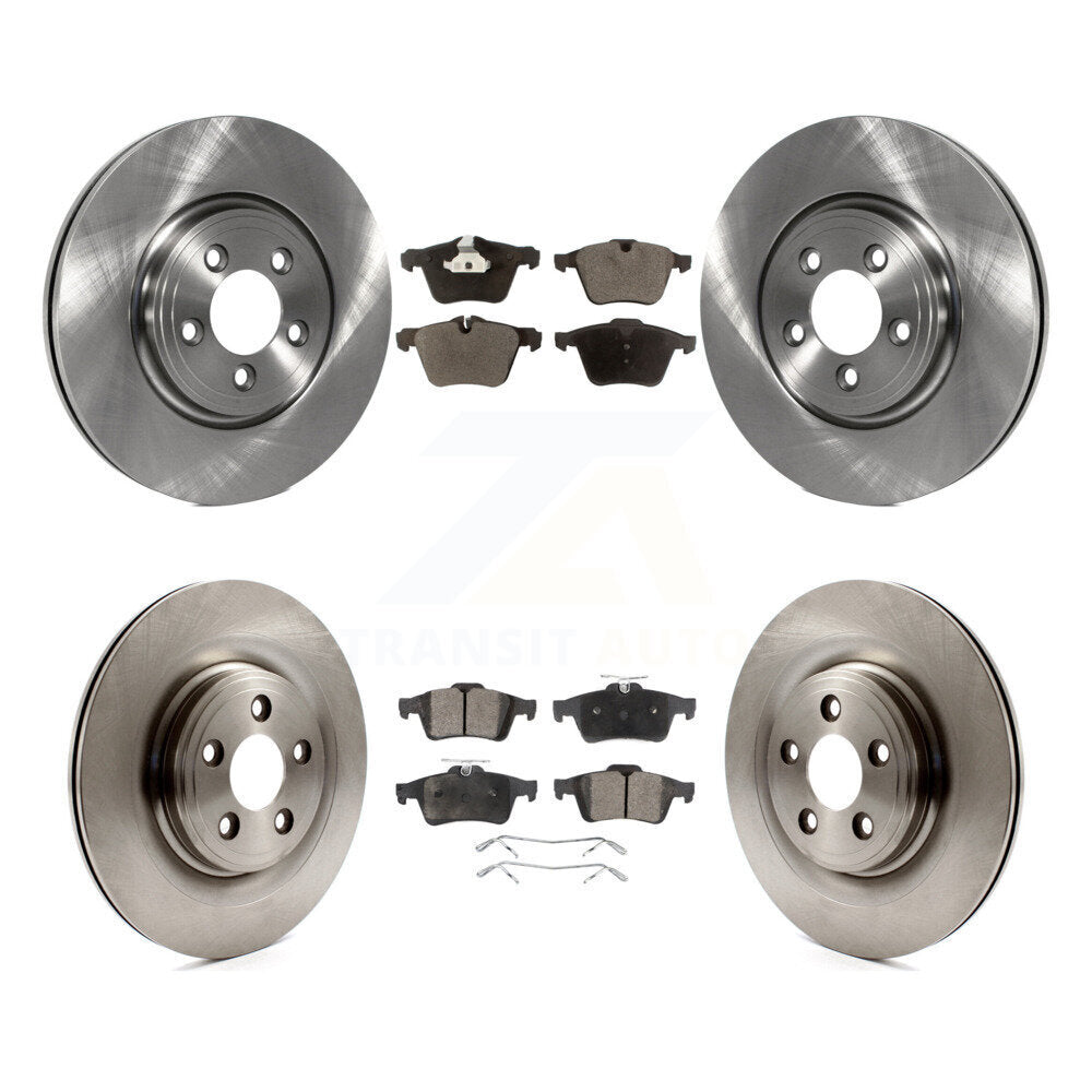 Disc Brake Rotors And Semi-Metallic Pads Front Rear Kit For Jaguar XF