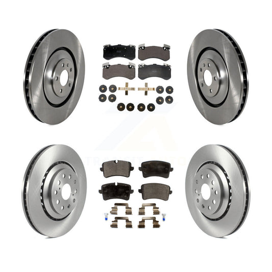 Disc Brake Rotors And Semi-Metallic Pads Front Rear Kit For Audi S8 S7