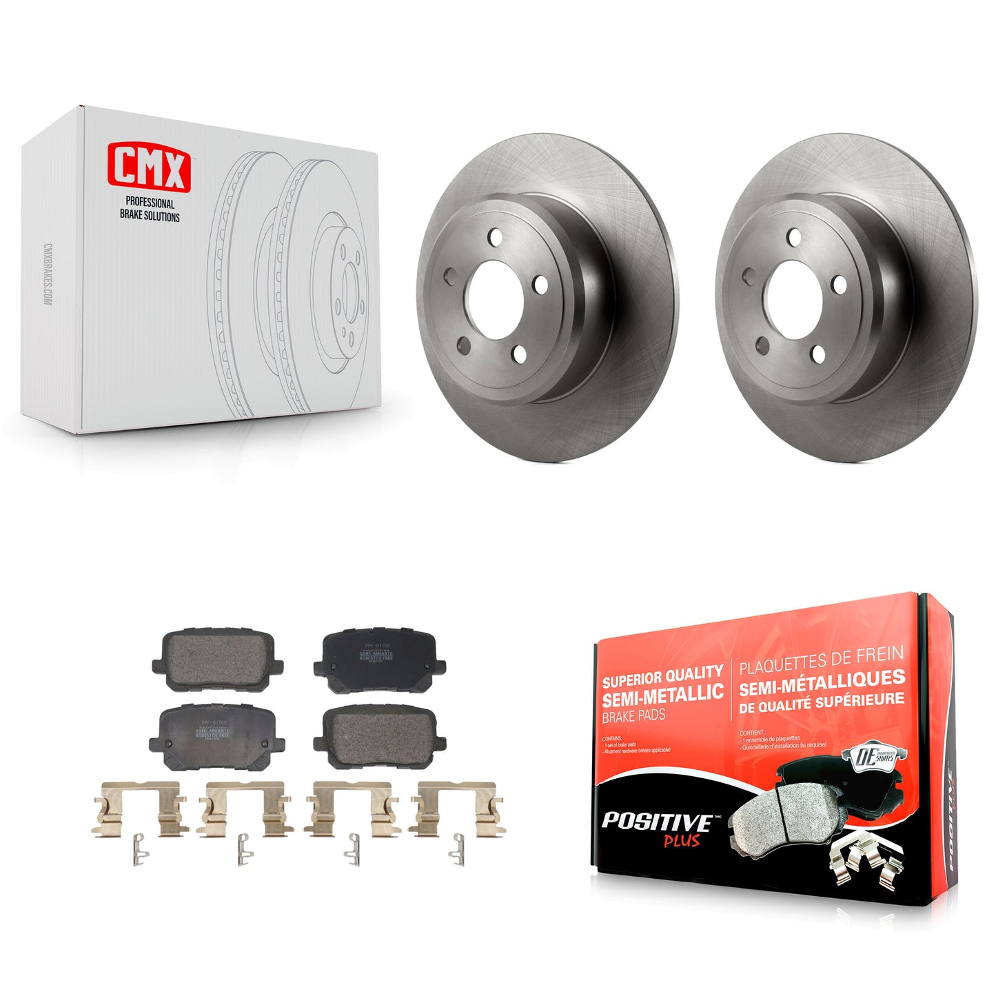 Disc Brake Rotors And Semi-Metallic Pads Rear Kit For Dodge Charger