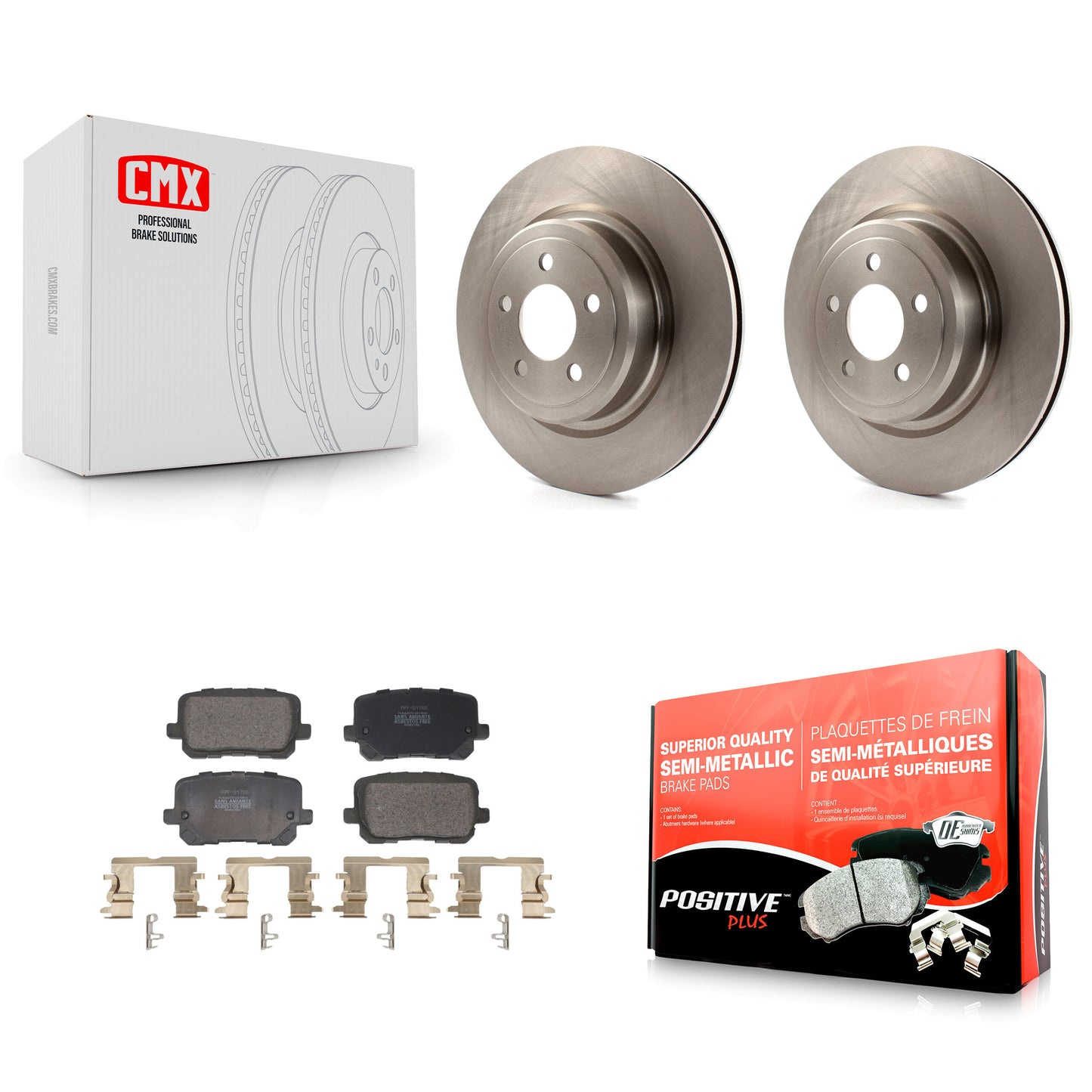 Brake Rotors Semi-Metallic Pad Rear Kit For 20-23 Dodge Charger Pursuit with RWD