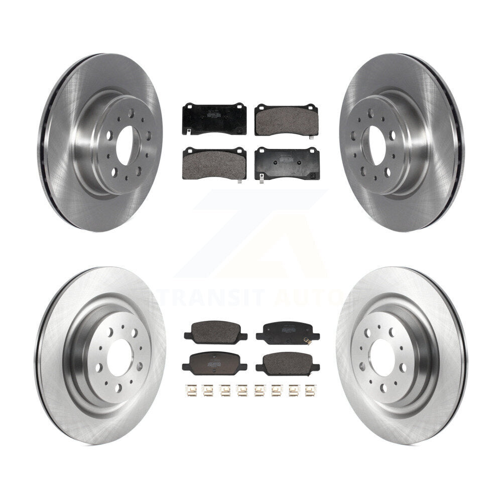 Disc Brake Rotors And Semi-Metallic Pads Front Rear Kit For Tesla 3