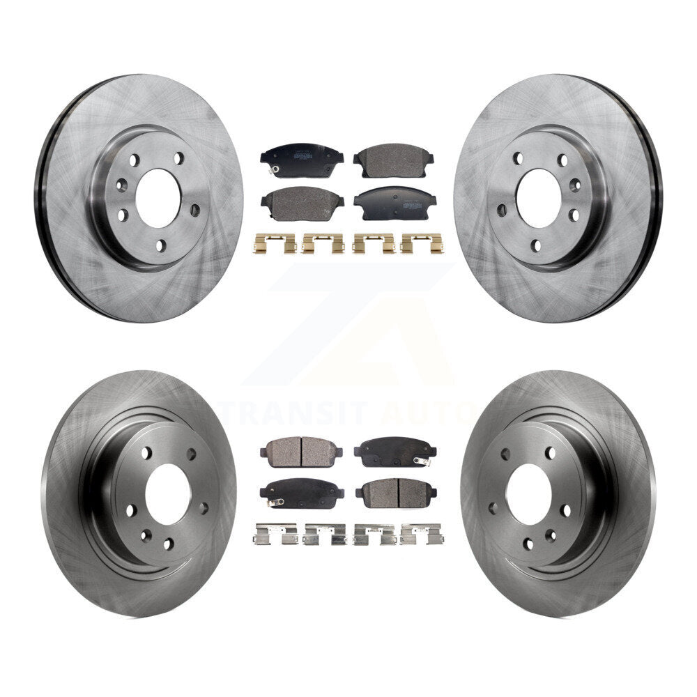 Brake Rotors & Semi-Metallic Pad Front Rear Kit For Chevrolet Cruze Buick Verano