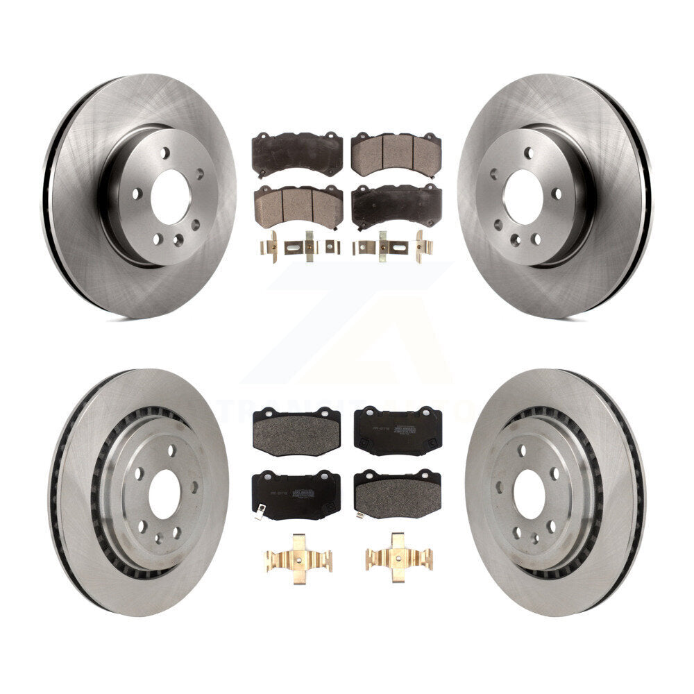 Disc Brake Rotors And Semi-Metallic Pads Front Rear Kit For Cadillac ATS V