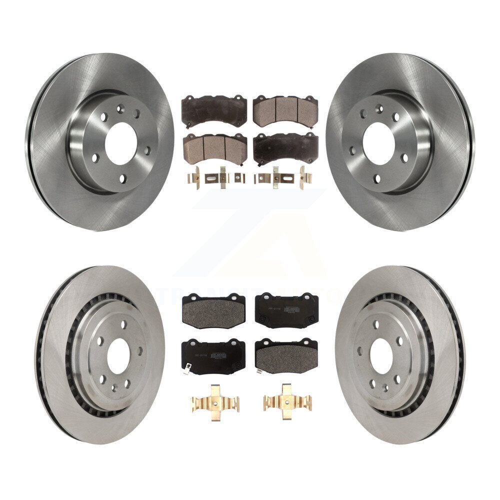 Disc Brake Rotors And Semi-Metallic Pads Front Rear Kit For 2017 Cadillac ATS V