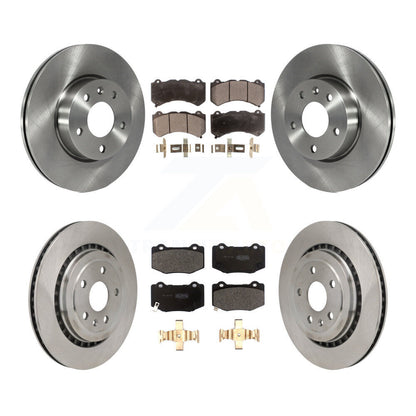 Disc Brake Rotors And Semi-Metallic Pads Front Rear Kit For 2017 Cadillac ATS V