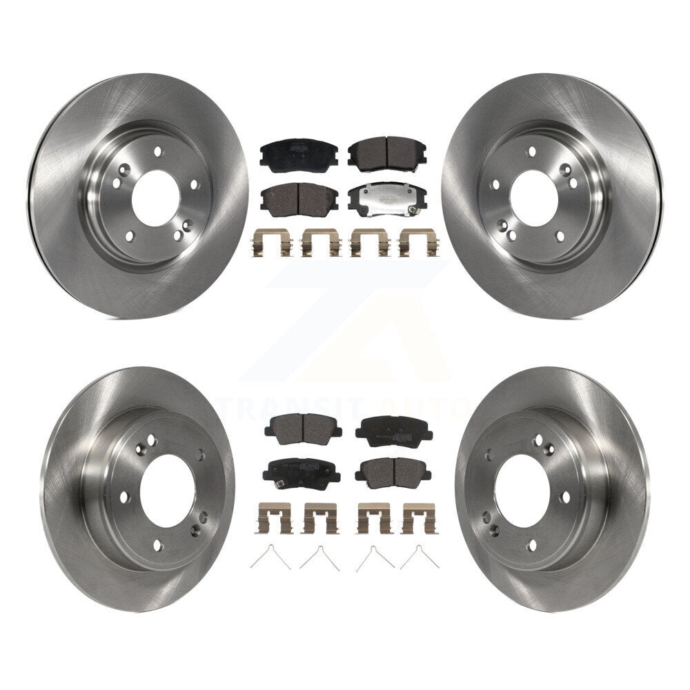Disc Brake Rotors And Semi-Metallic Pads Front Rear Kit For Kia Soul
