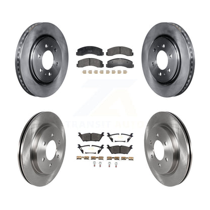 Brake Rotor & Semi-Metallic Pad Front Rear Kit For Ford F-150 Expedition Lincoln