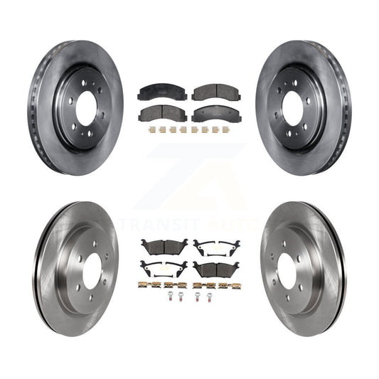 Brake Rotor & Semi-Metallic Pad Front Rear Kit For Ford F-150 Expedition Lincoln
