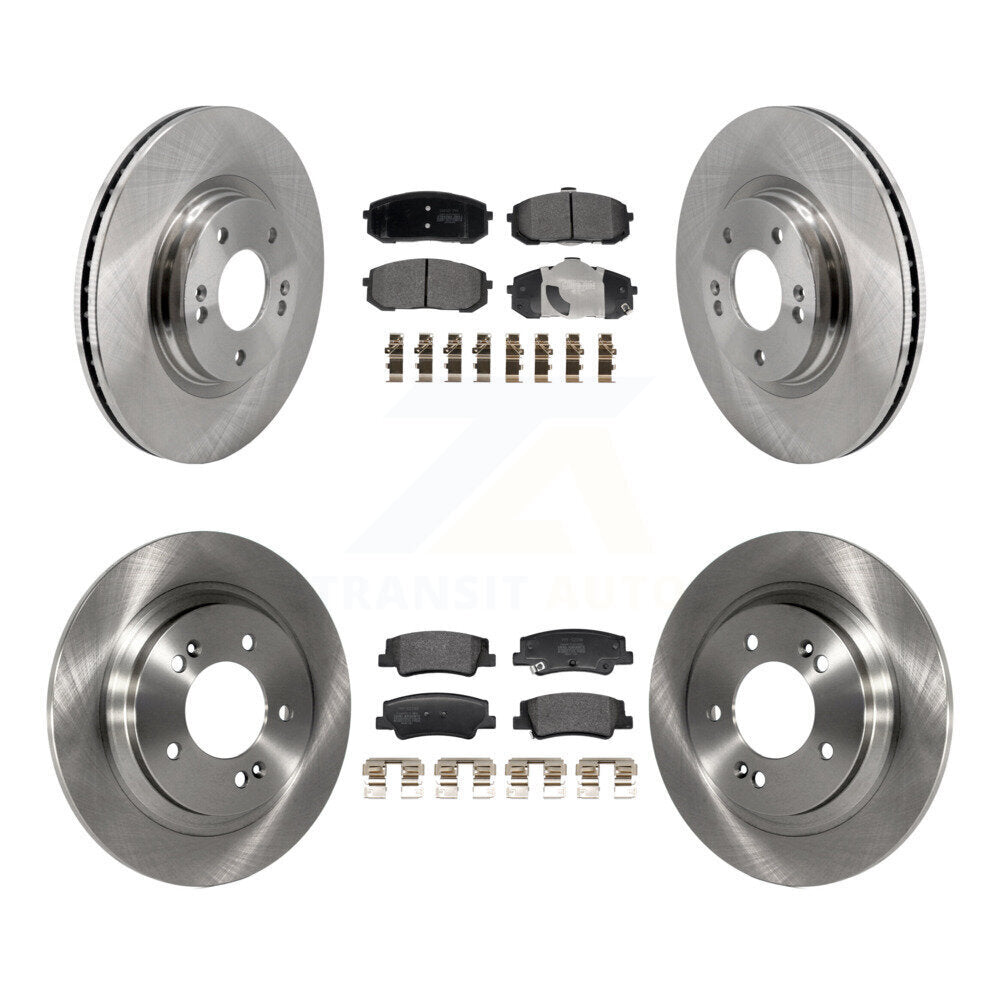 Brake Rotor & Semi-Metallic Pad Front Rear Kit For Hyundai Sonata Kia Niro EV K5