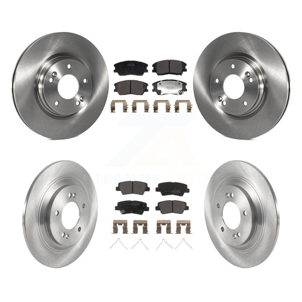 Disc Brake Rotors And Semi-Metallic Pad Front Rear Kit For 2020-2023 Kia Soul EV