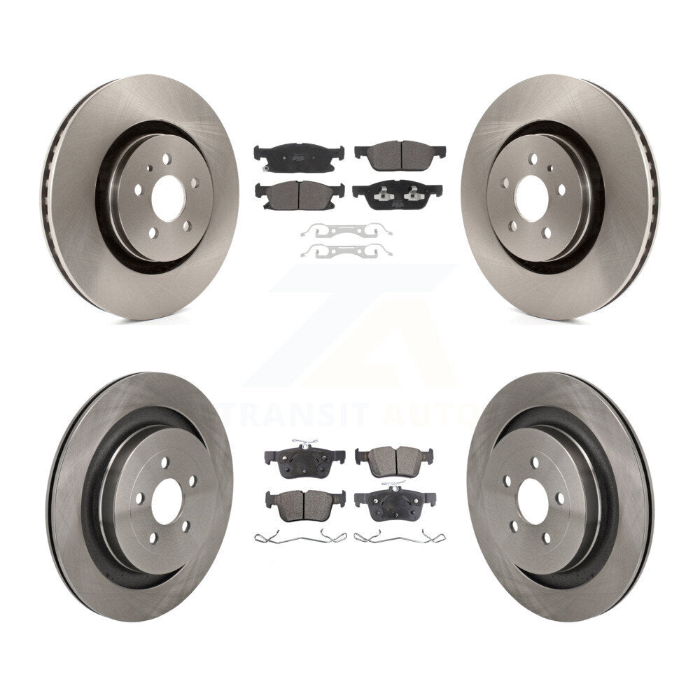 Disc Brake Rotors And Semi-Metallic Pads Front Rear Kit For Lincoln Nautilus