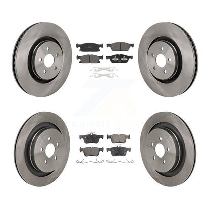 Brake Rotor And Semi-Metallic Pad Front Rear Kit For 2019 Ford Edge ST with 2.7L