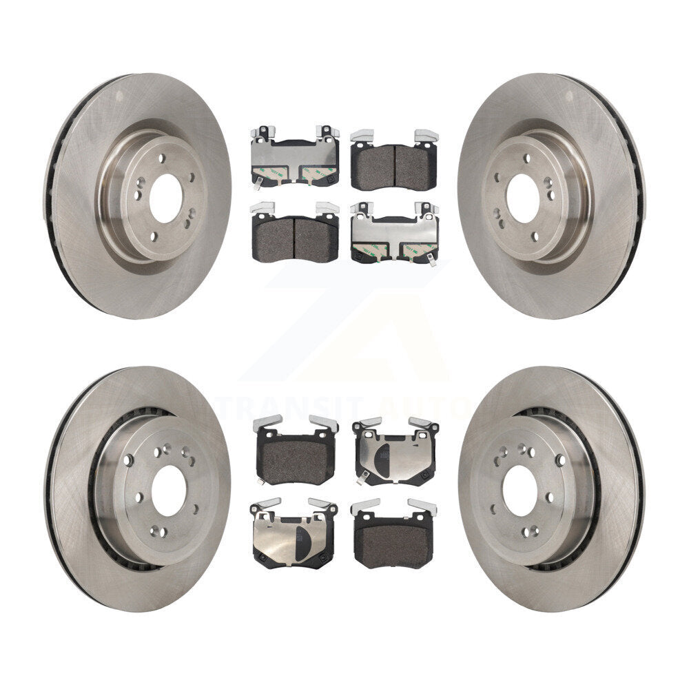 Disc Brake Rotors & Semi-Metallic Pad Front Rear Kit For Kia Stinger Genesis G70