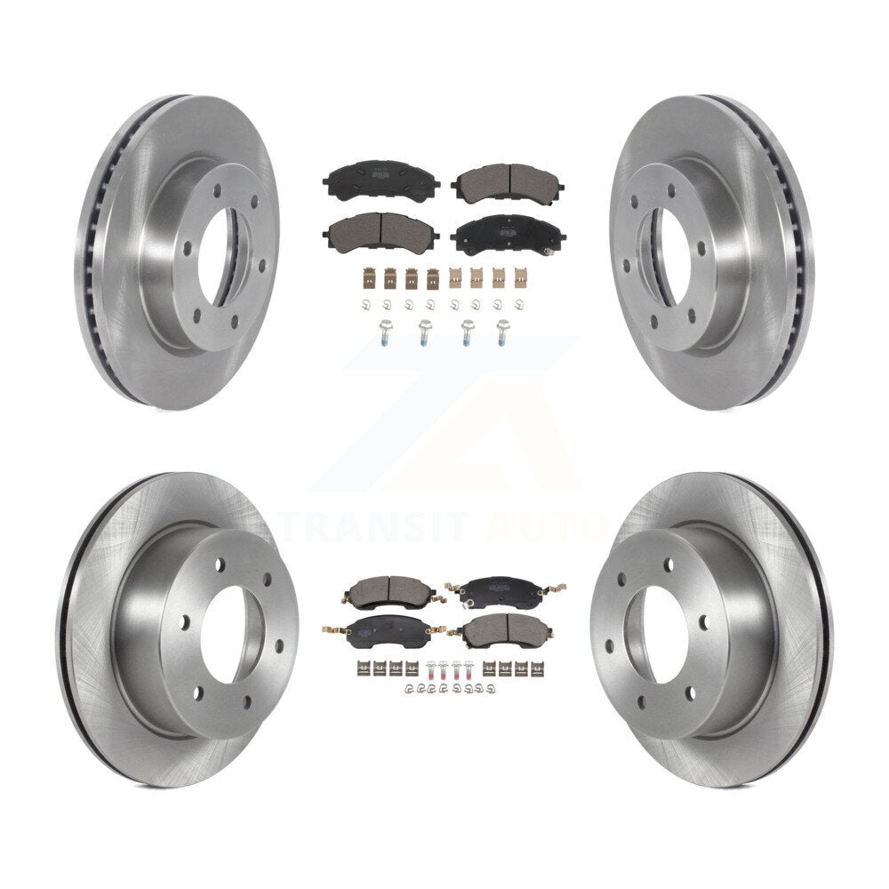 Disc Brake Rotors And Semi-Metallic Pads Front Rear Kit For Ford Bronco
