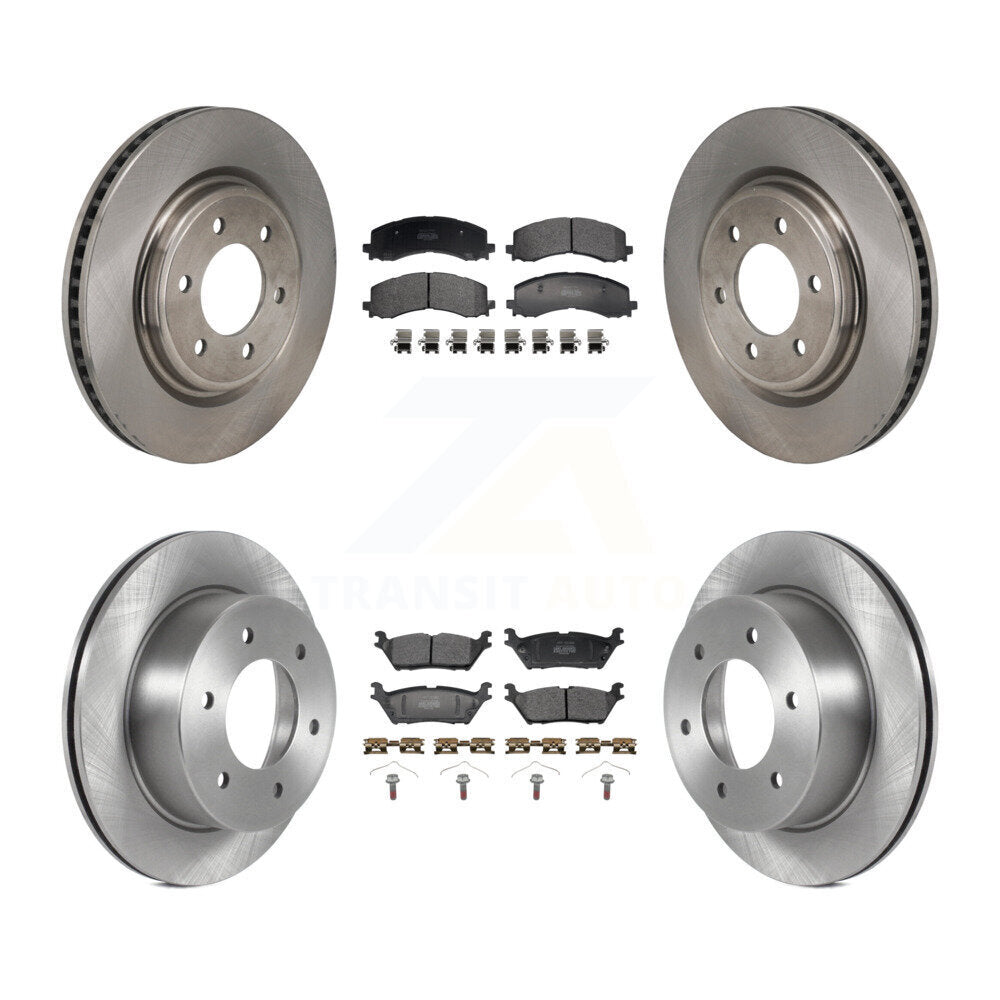 Disc Brake Rotor Semi-Metallic Pad Front Rear Kit For 2022-2023 Ford Bronco 3.0L