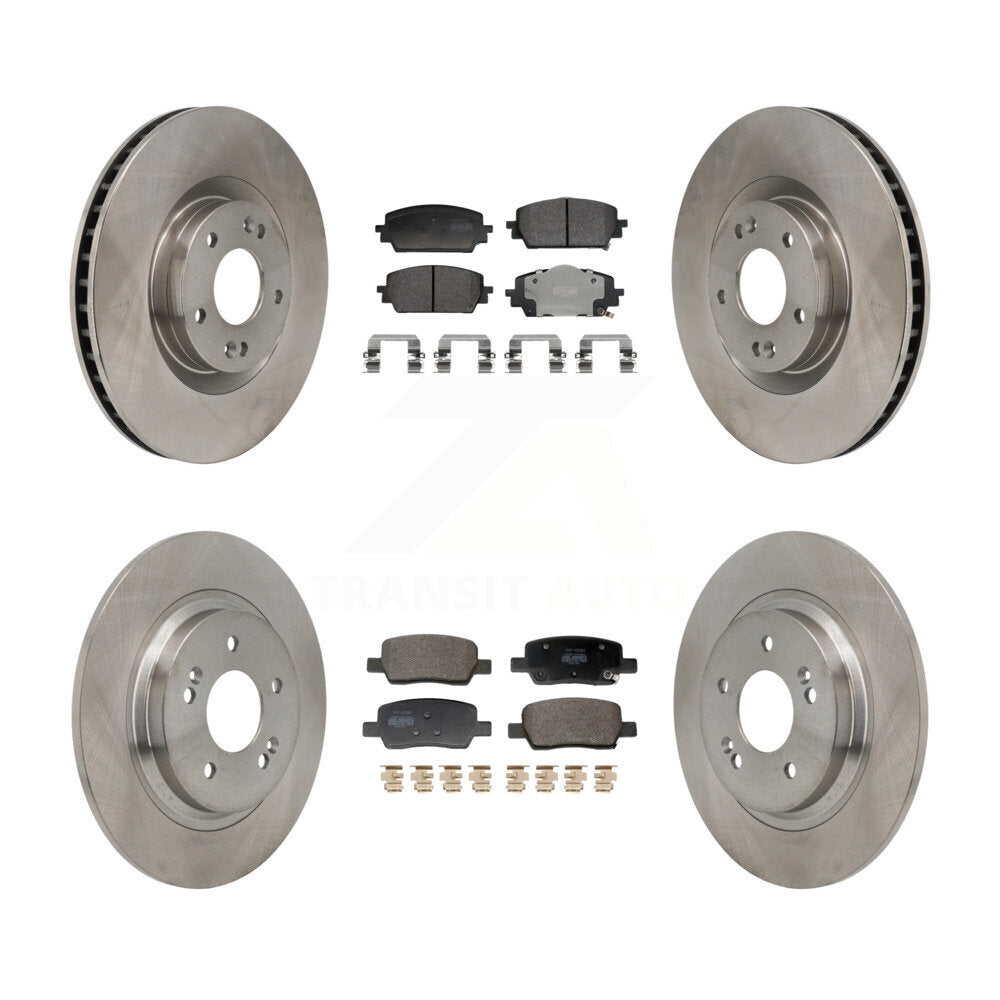 Brake Rotors & Semi-Metallic Pad Front Rear Kit For Hyundai Santa Fe Kia Sorento