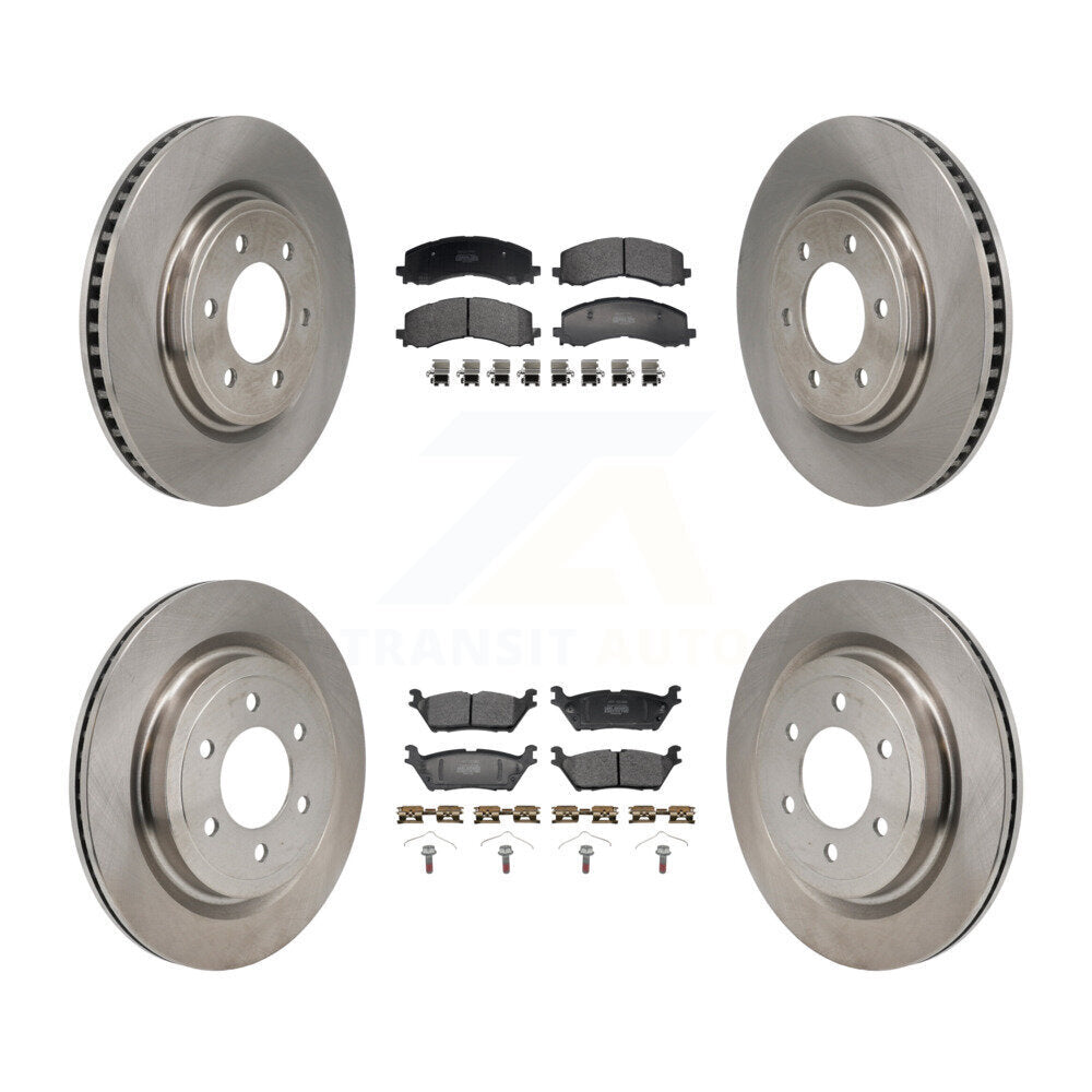 Disc Brake Rotors And Semi-Metallic Pads Front Rear Kit For Ford F-150 Lightning