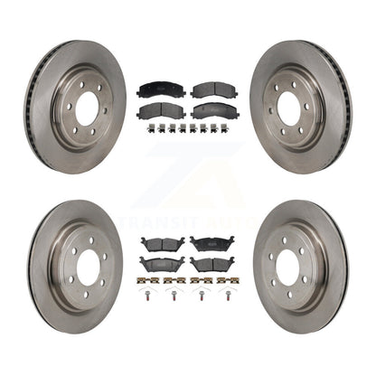 Brake Rotor & Semi-Metallic Pad Front Rear Kit For Ford F-150 Expedition Lincoln