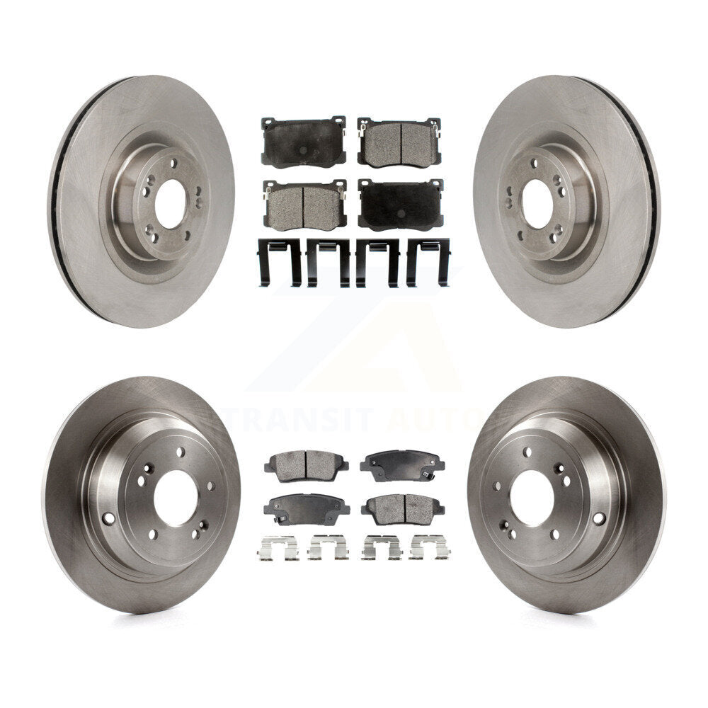 Disc Brake Rotor & Semi-Metallic Pad Front Rear Kit For Hyundai Genesis G80 5.0L