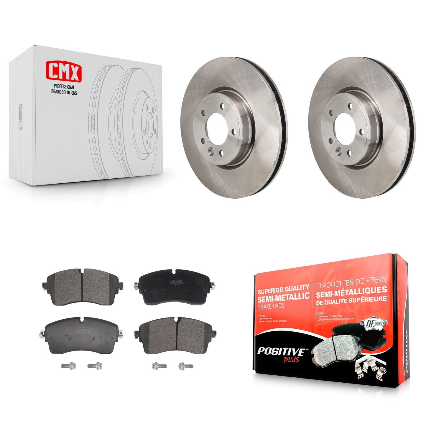 Disc Brake Rotors And Semi-Metallic Pad Front Kit For Land Rover Discovery Range