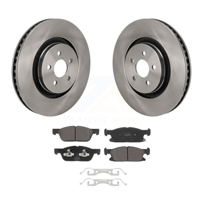 Brake Rotors Semi-Metallic Pad Front Kit For Ford Edge With Red Painted Calipers