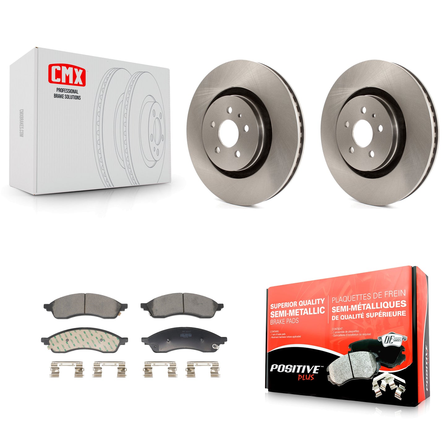 Disc Brake Rotors And Semi-Metallic Pads Front Kit For Lincoln Nautilus