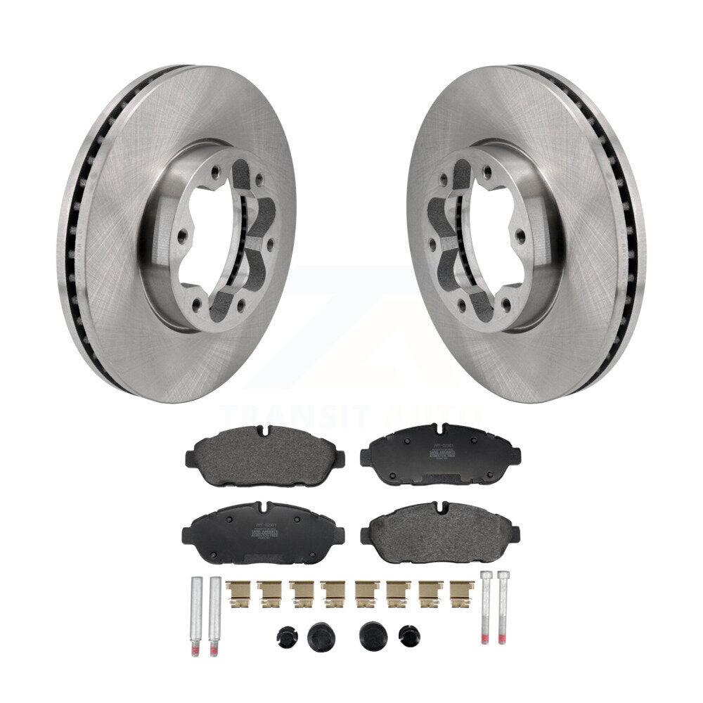 Brake Rotor And Semi-Metallic Pad Front Kit For Ford Transit-250 Transit-350 AWD