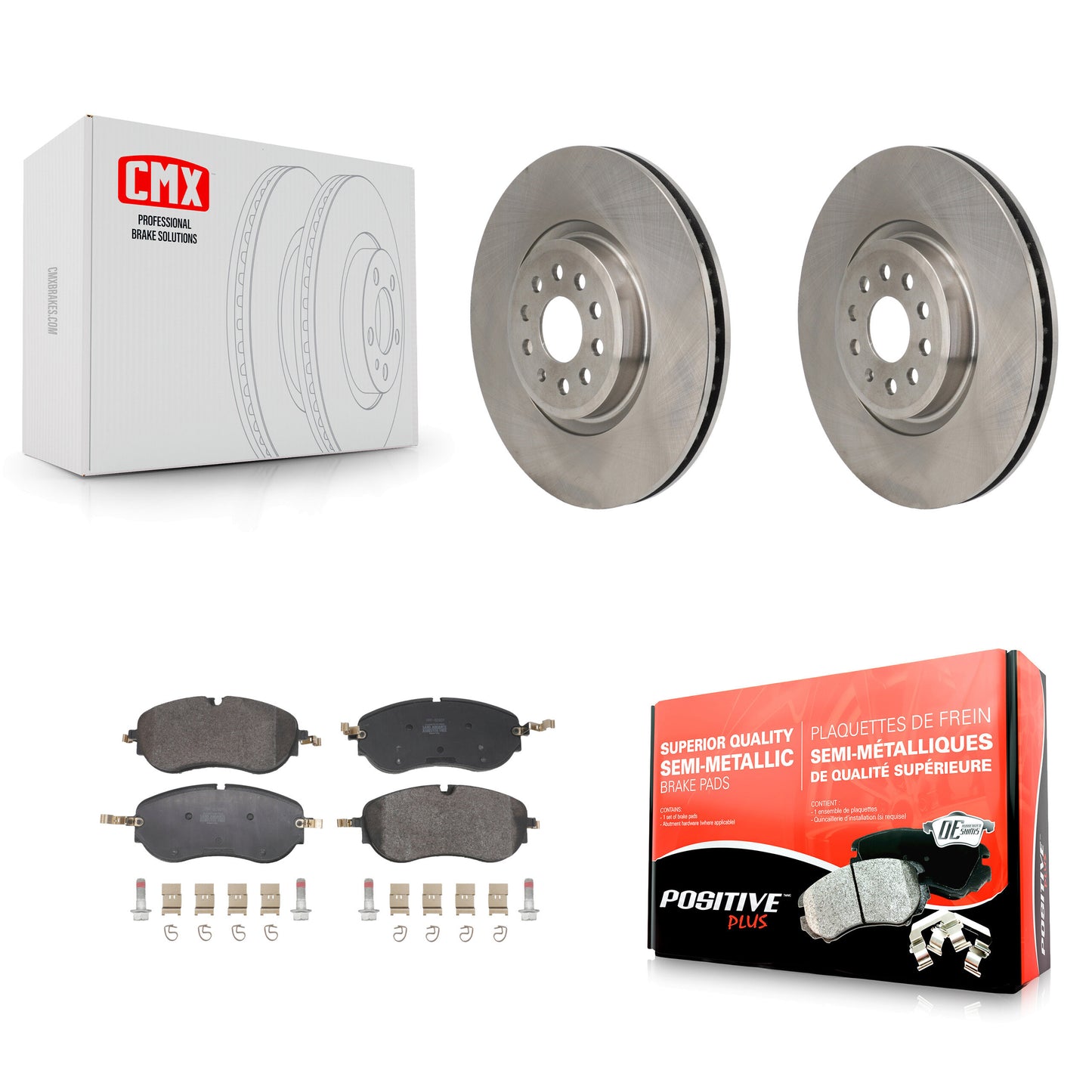 Disc Brake Rotors Semi-Metallic Pad Front Kit For Volkswagen ID.4 Audi Q4 e-tron