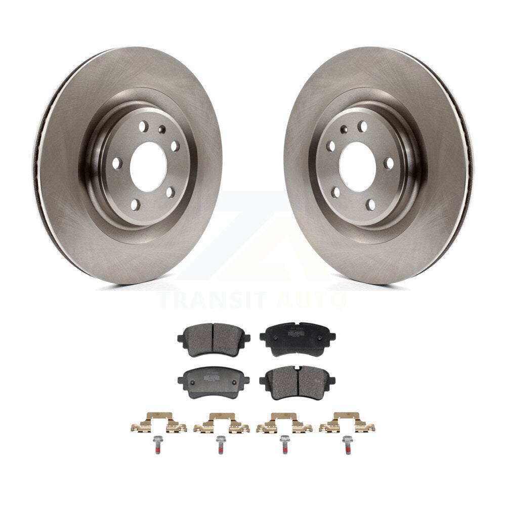 Brake Rotor Semi-Metallic Pad Rear Kit For Audi Q5 Sportback A5 A4 Quattro S5 S4