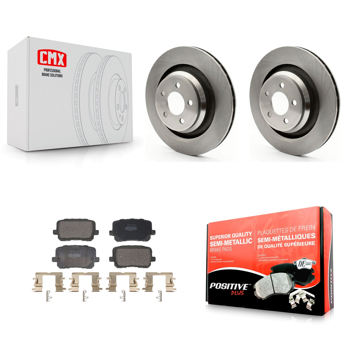 Disc Brake Rotors And Semi-Metallic Pads Rear Kit For Dodge Charger