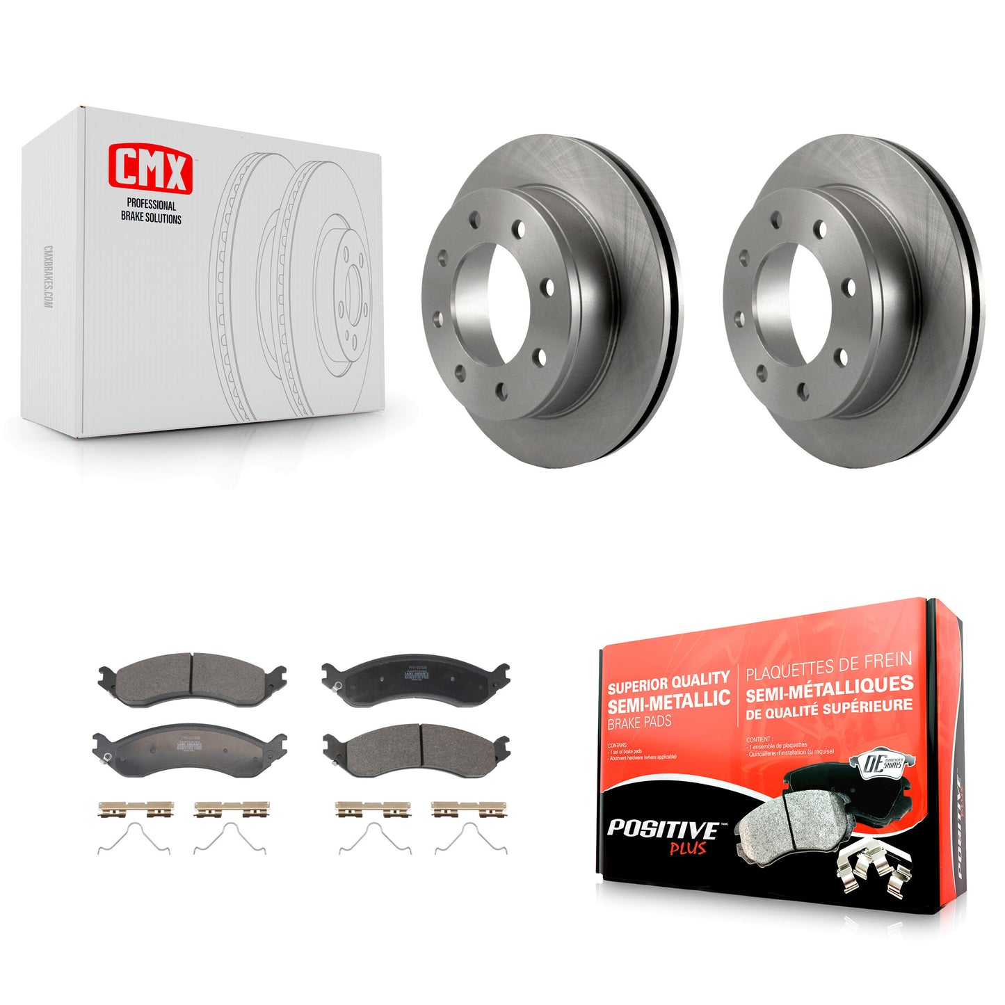 Brake Rotor And Semi-Metallic Pad Rear Kit For GMC Chevrolet Savana 2500 Express