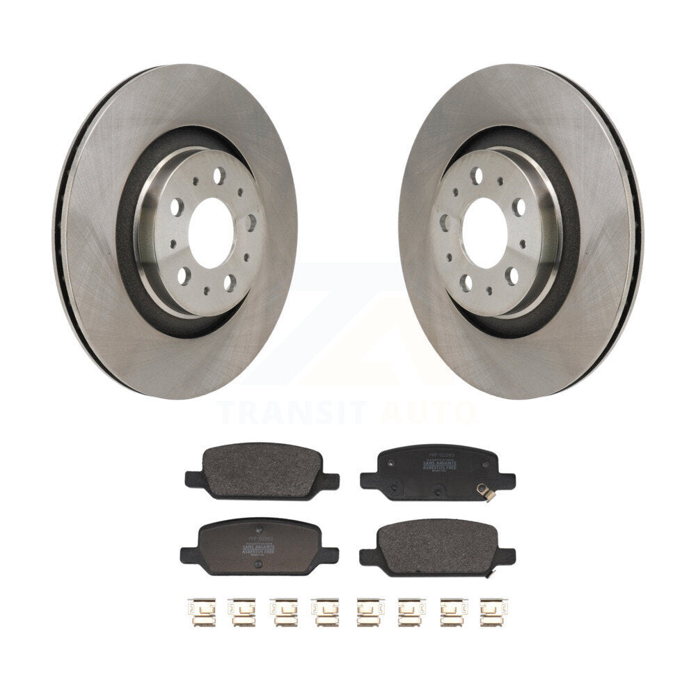 Brake Rotors & Semi-Metallic Pad Rear Kit For Tesla Y With Gray Painted Calipers