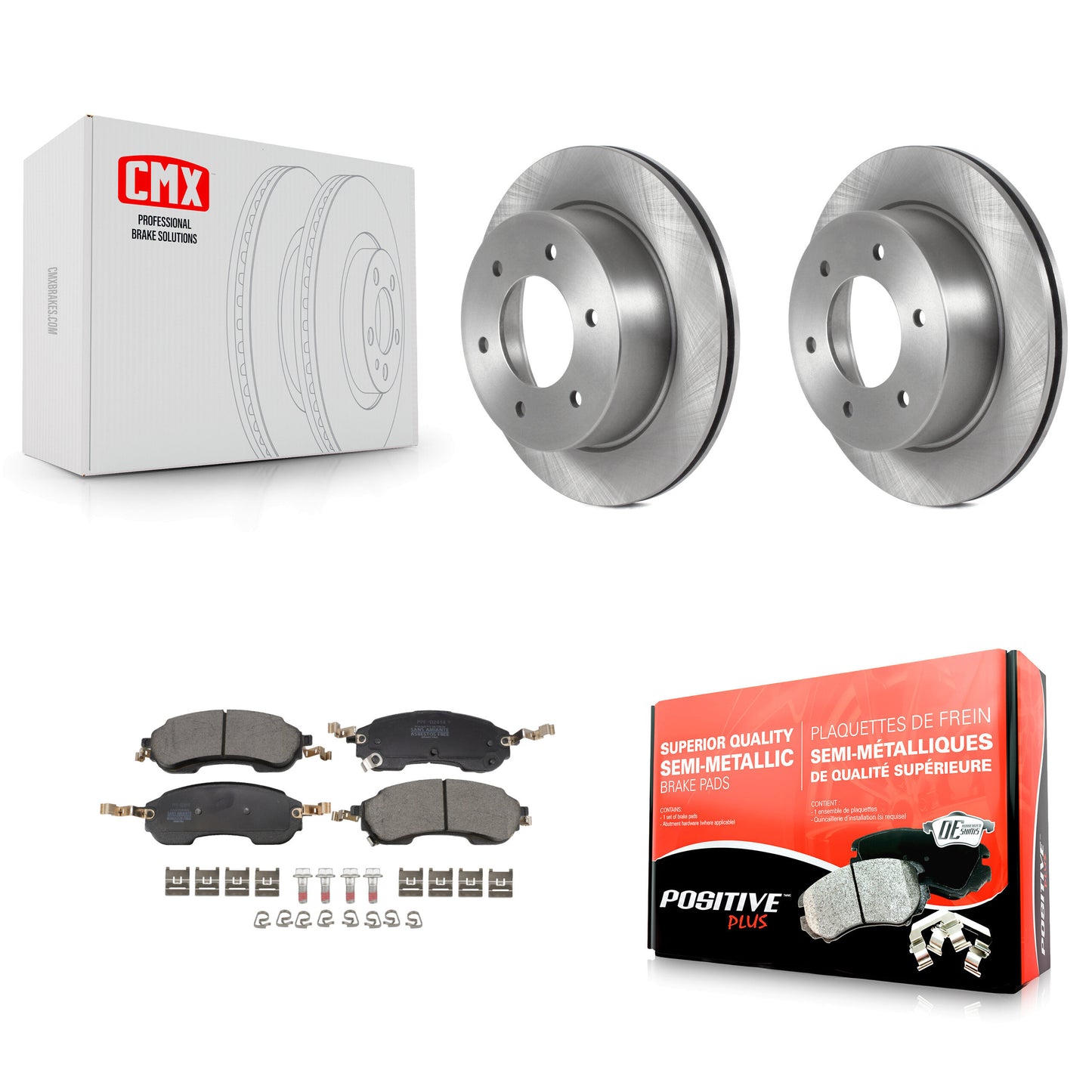Disc Brake Rotors And Semi-Metallic Pads Rear Kit For Ford Bronco