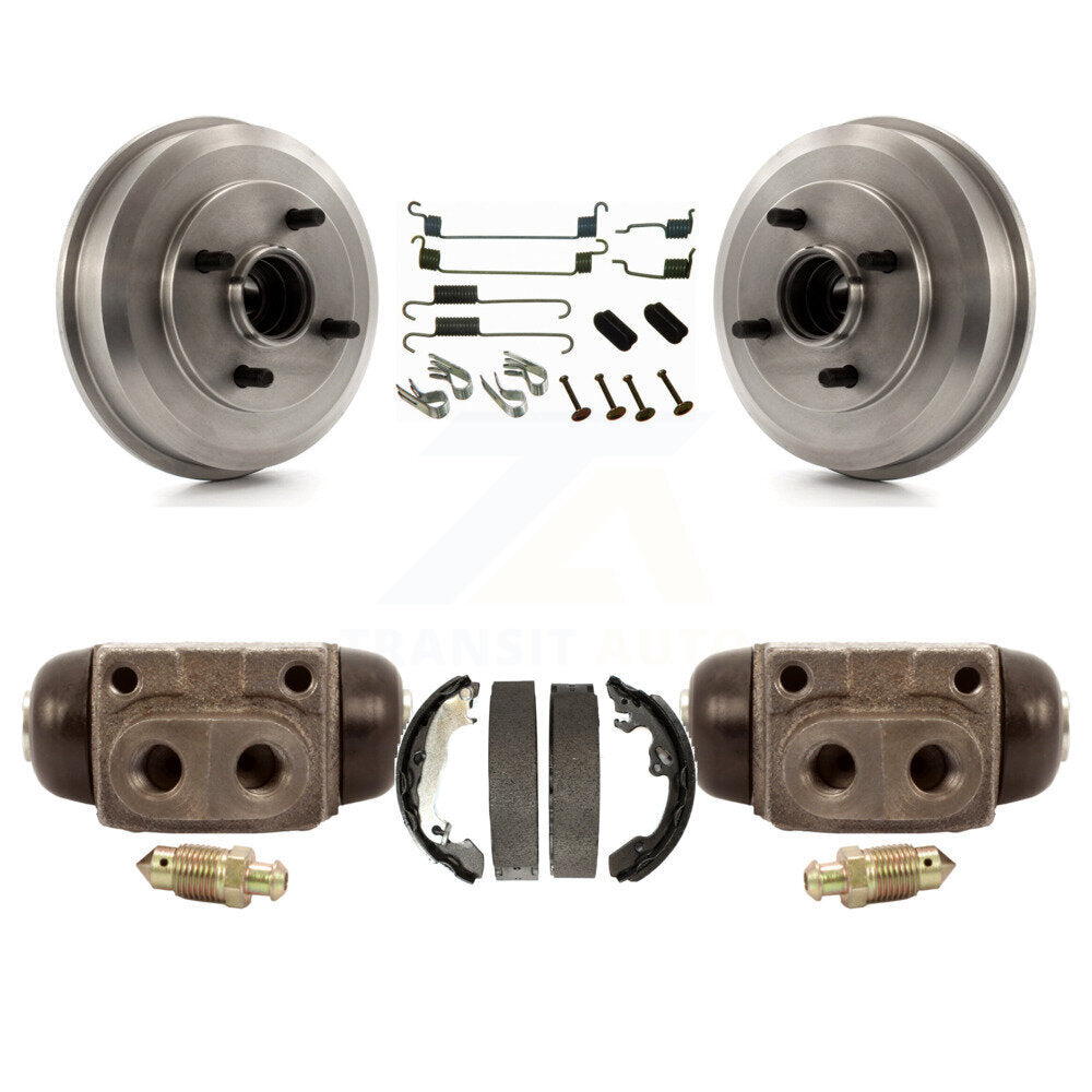 Brake Drum Shoe Spring & Cylinder Rear Kit For Ford Focus Wheel Bearing Included