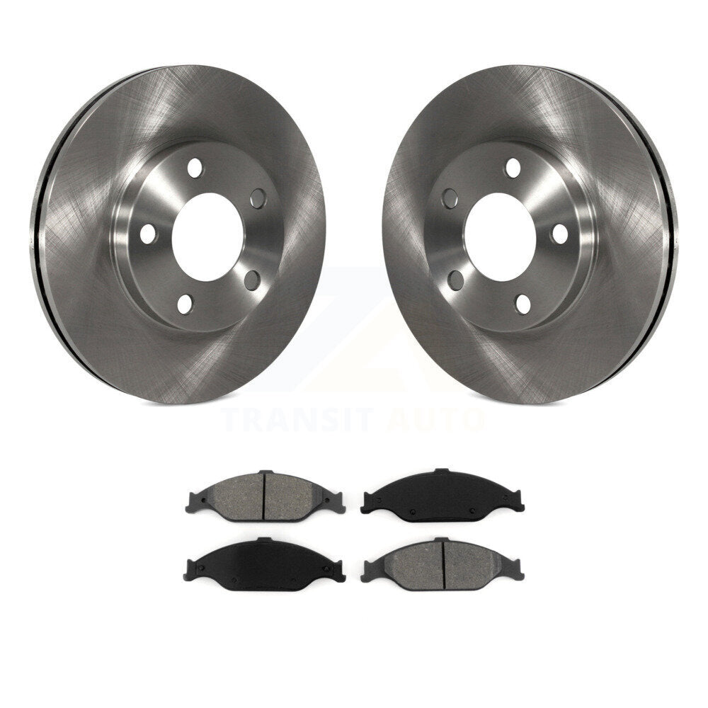 Disc Brake Rotors And Semi-Metallic Pads Front Kit For Ford Mustang