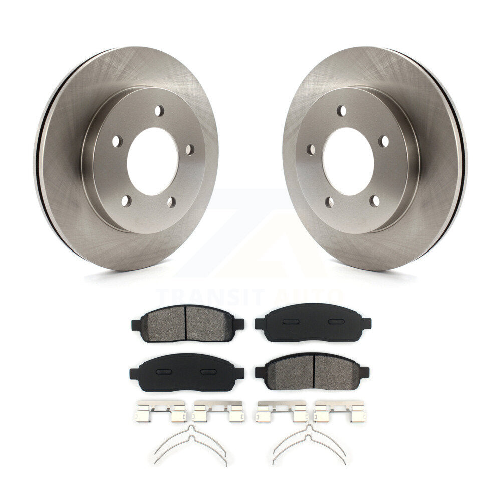 Brake Rotors Semi-Metallic Pad Front Kit For 04 Ford F-150 4WD With 5 Lug Wheels